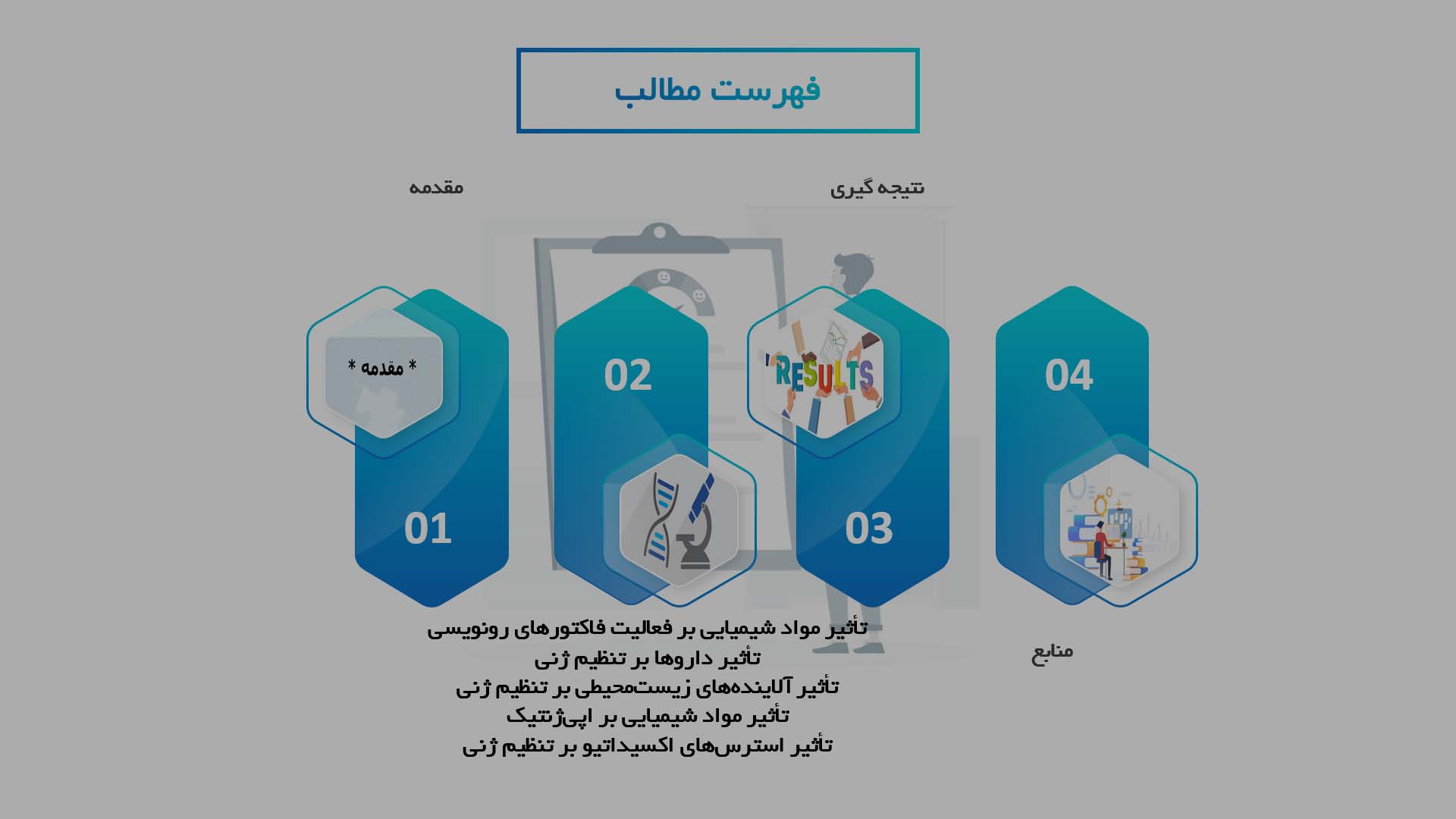 پاورپوینت در مورد تأثیرات مواد شیمیایی بر تنظیم ژنی